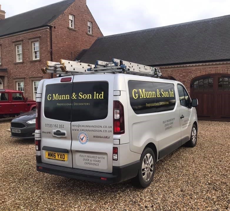 G Munn & Son decorating team van at a project